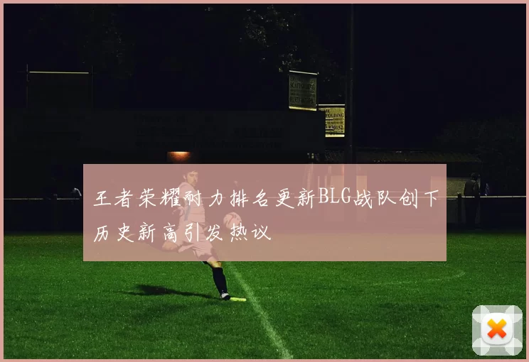 王者荣耀耐力排名更新BLG战队创下历史新高引发热议